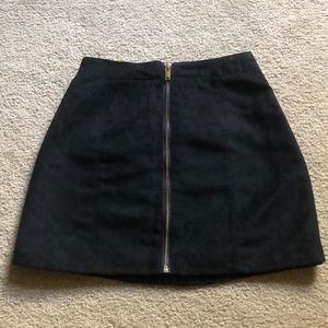 Black suede skirt